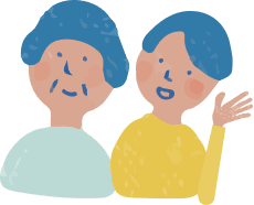 高齢の方と大人の方のイラスト